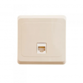 Розетка компьютерная 1СП RJ-45 cat.5 Этюд кремовая