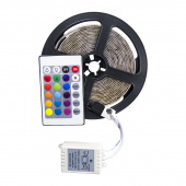 Лента светодиодная RGB 5м, SMD-5050, пульт, контроллер, блок питания
