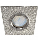 Свет-к встр.потолочн. Ecola MR16 GU5.3 DL1659 стекло прозрачн.стразы, зерк.хром/хром 30х95 (4269)