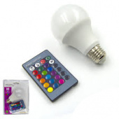 Лампа RGB LED с пультом управления светом Е27 12W