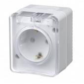 Евророзетка 1ОП белая с з/ш IP54 Schneider ATN540145