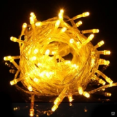 Гирлянда светодиодная A-001 100LED с контроллером, 10м, желтая