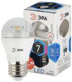 Лампа светодиодная шар проз. ЭРА 7 Вт Е27 бел.свет  smd P45-7w-840-E27-Clear
