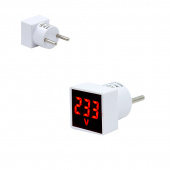 Индикатор напряж.с вилкой AS 220V квадратный красный LED-DSV