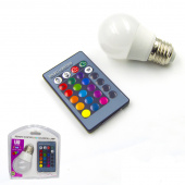 Лампа RGB LED с пультом управления светом 3Вт