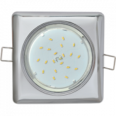 Свет-к встр.потолочн. Ecola GX53 H4 220V хром квадратный без рефл.107х41 (6904)
