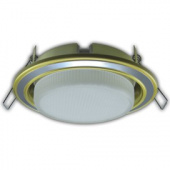 Свет-к встр.потолочн. Ecola GX53 H4 220V золото-хром-золото 38х106 без рефл.2 цв. (6905)