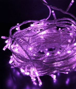 Гирлянда светодиодная A-001 100LED с контроллером, 10м, сиреневая