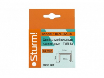 Скобы для степлера 53/14 1000шт 1071-02-14 Sturm