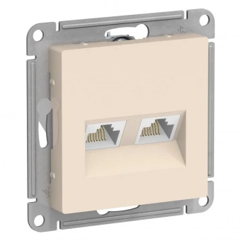Механизм компьют.розетки 2СП бежевый "Schneider" RJ-45 ATN000285