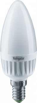 Лампа светодиодная свеча Navigator 7Вт-230-4K-E14 холод.белый 94492