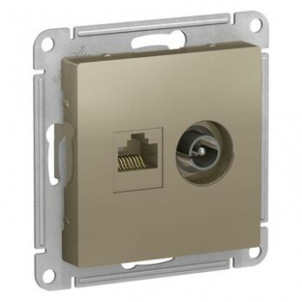 Механизм розетки  компьют. +TV 1СП шампань "Schneider" RJ-45 кат.5Е ATN000589