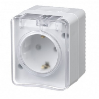 Евророзетка 1ОП белая с з/ш IP54 Schneider ATN540145