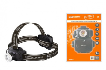 Фонарь светодиод."Титан 3" налобный, 6Вт 1LED CREE, 3хАА, IPХ4, ТДМ 
