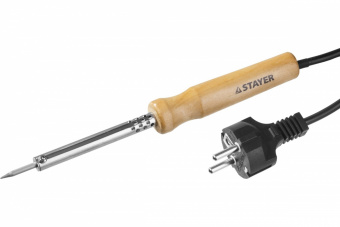 Электропаяльник 40Вт STAYER "MASTER" MAXTerm(СВЕТОЗАР) с дерев.ручкой,SV-55310-40/55310-40