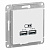 Механизм розетки 2СП USB белый Schneider ATN000133