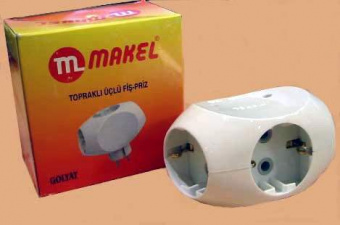 Тройник-евро Makel 16А 250В 10015 (2734)