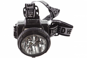 Фонарь ULTRAFLASH LED5365 аккум,налобный,два режима,черный