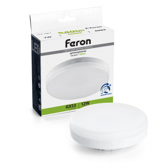 Диммируемая Лампа светодиодная Feron 12Вт GX53 4000К LB-456