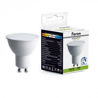 Диммируемая Лампа светодиодная Feron 9Вт MR16 4000К LB-561