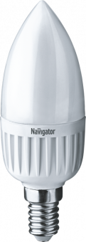 Лампа светодиодная свеча Navigator 5 Вт Е14 хол.бел. NLL-P-С37-5-230-4K-E14