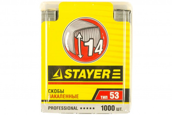 Скобы STAYER"PROFI" закал,тип 53, 14мм, 1000шт,  3159-14_z02