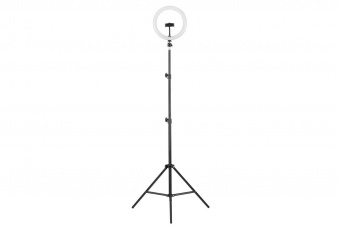 Светильник напольный Camelion KD-810F C02 LED кольцевой 10Вт, подставка под смартфон, на штативе