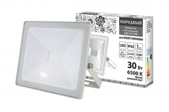 Прожектор светодиод.СДО-04-030Н 30Вт 6500К, IP65 белый Народный TDM