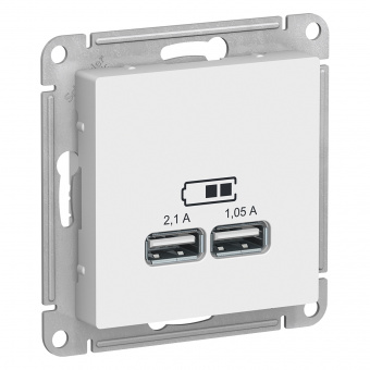 Механизм розетки 2СП USB белый Schneider ATN000133