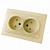 Розетка 2СП Кварта с защ.шторками сл.кость ИЭК