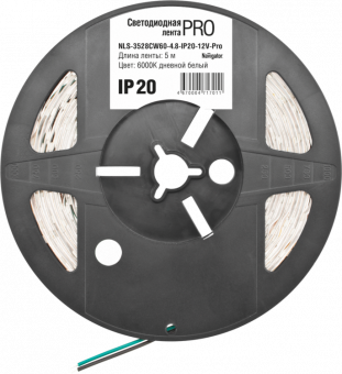 Светодиодная лента NLS-3528CW60-4.8W-IP20-12V-Pro дневной белый Navigator (4268)